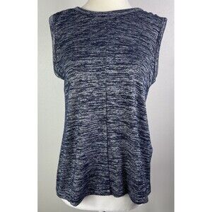 Rag & Bone Sz Small Shirt Top Navy Gray Marle Open Back Athleisure Yoga Athletic